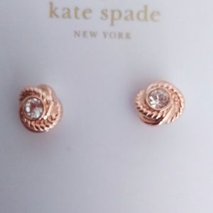 Kate Spade New Rose Gold Round Stone Earrings